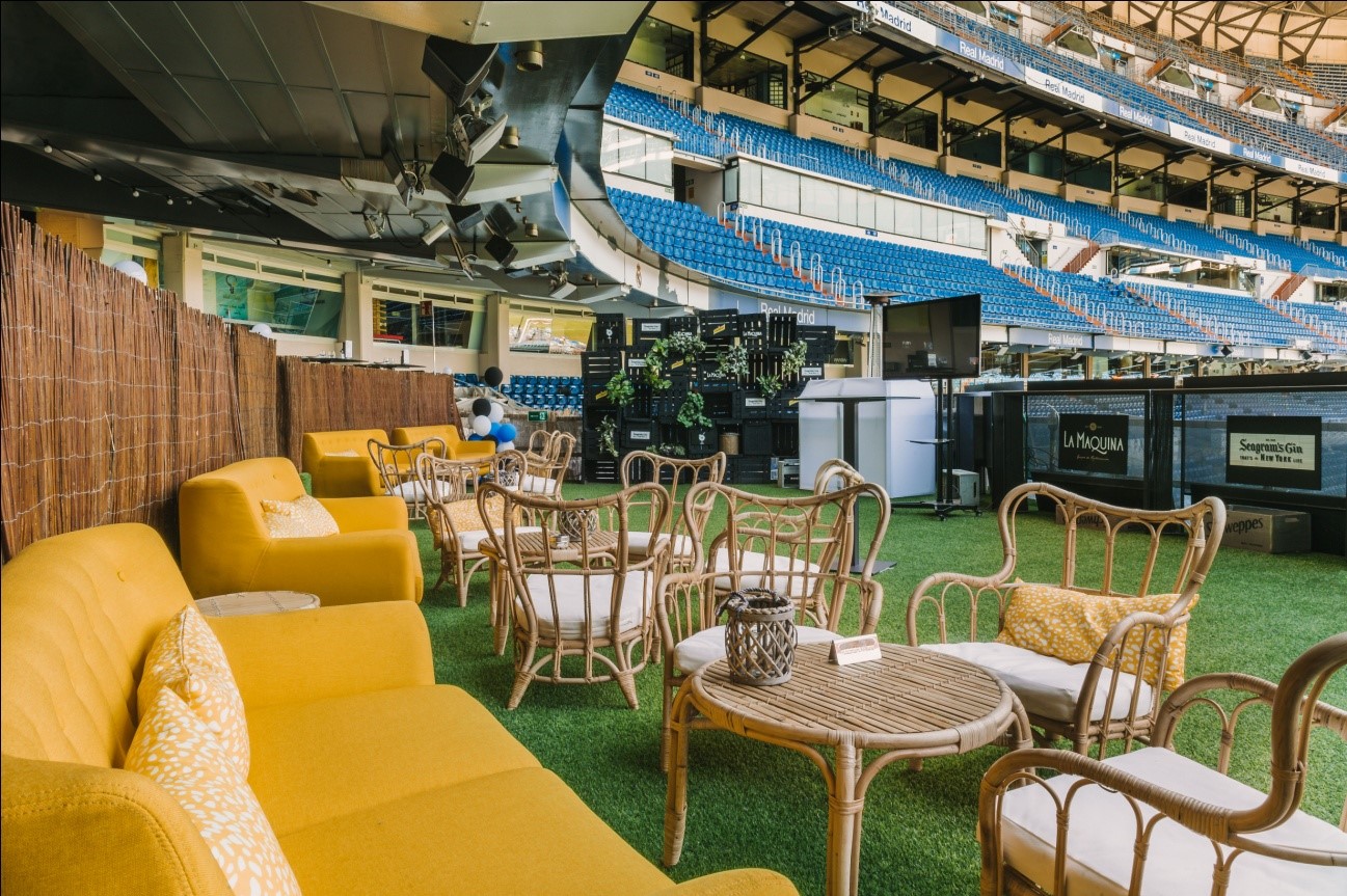 Terraza en el estadio Santiago Bernabéu.